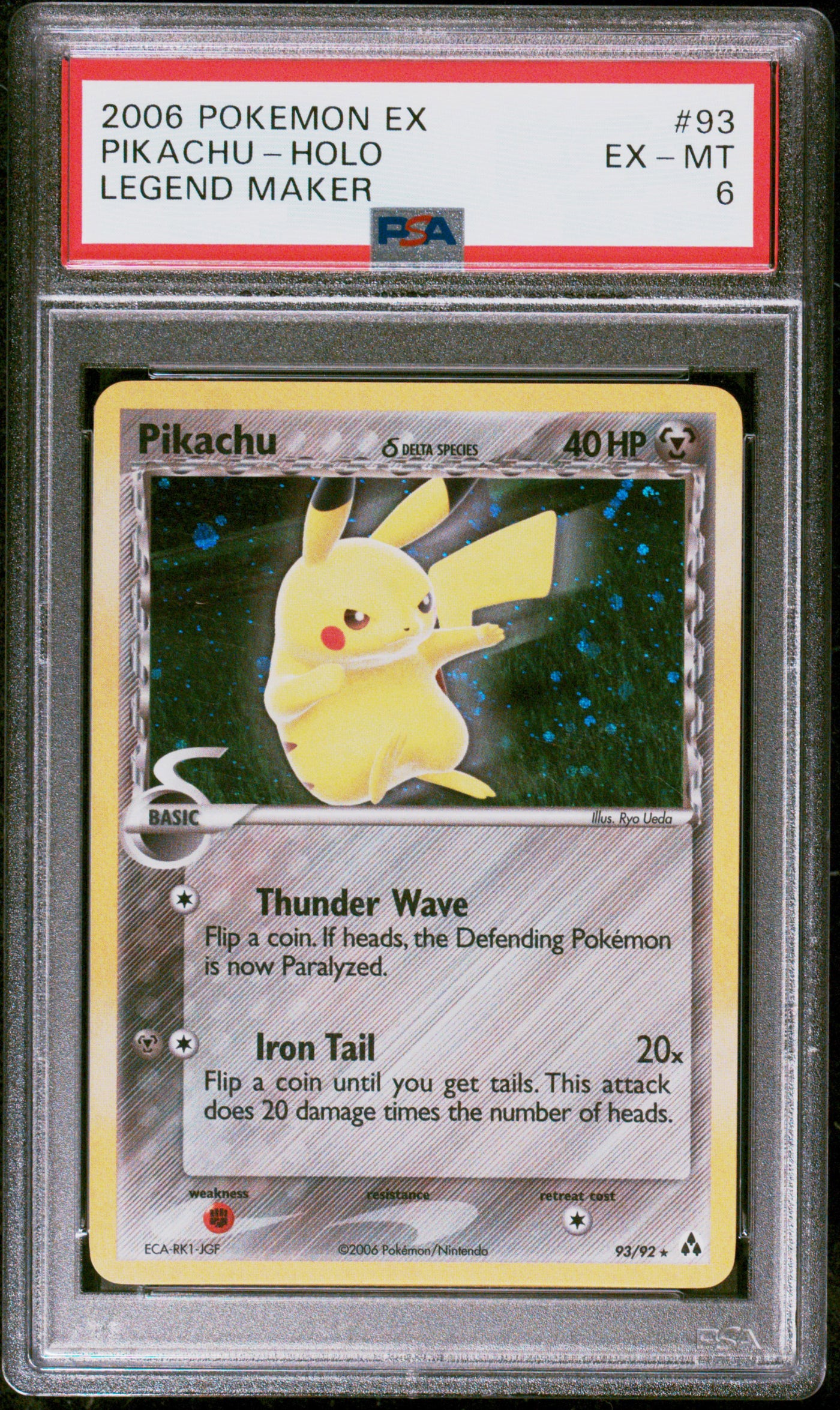 2006 Pikachu Holo #93 Legend Maker (PSA 6)