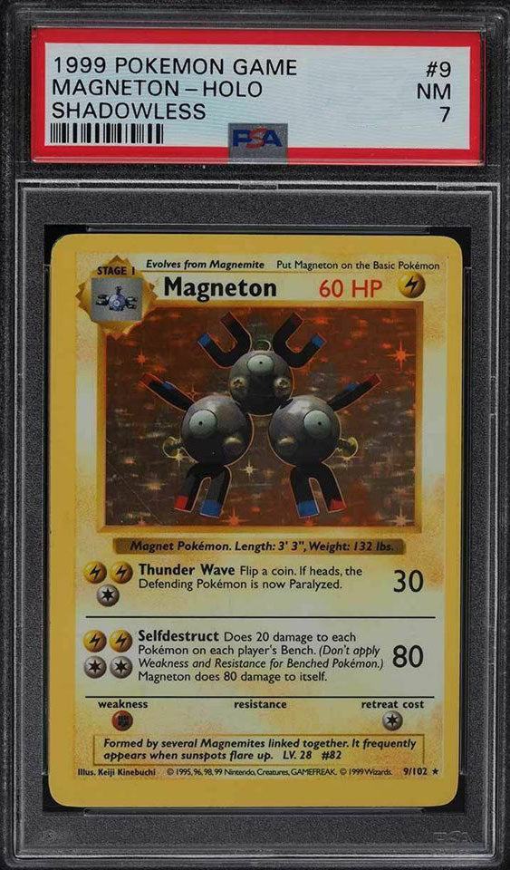 1999 Magneton-Holo #9 (SHADOWLESS) (PSA 7)