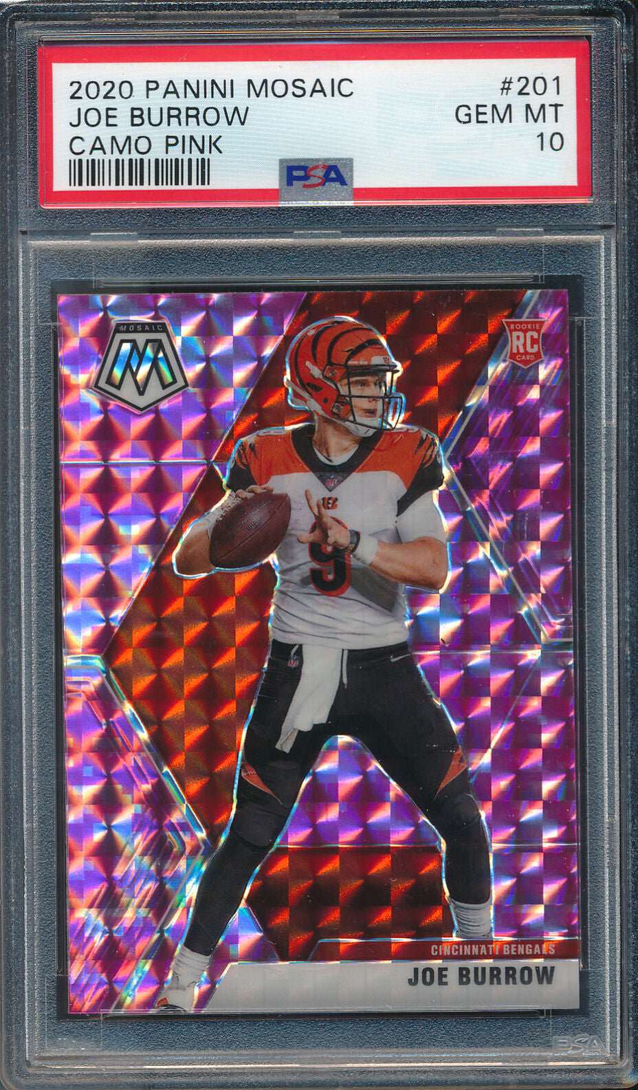 2017 Joe Burrow #201 (CAMO PINK) (PSA 10)