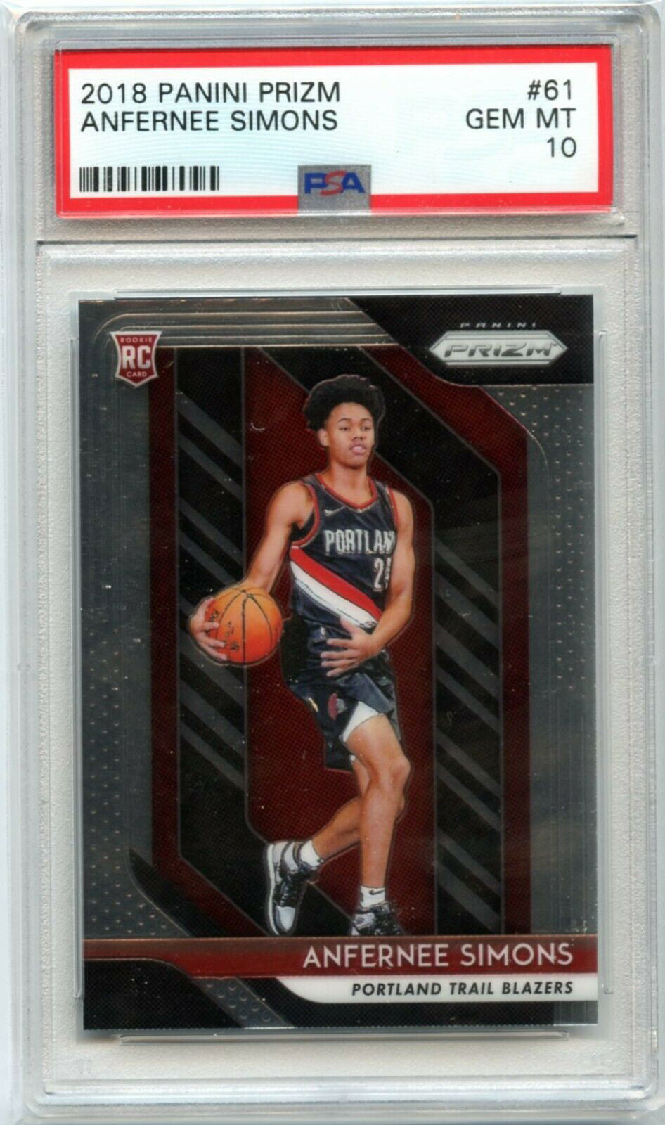 2018 Prizm Anfernee Simons #61 (PSA 10)