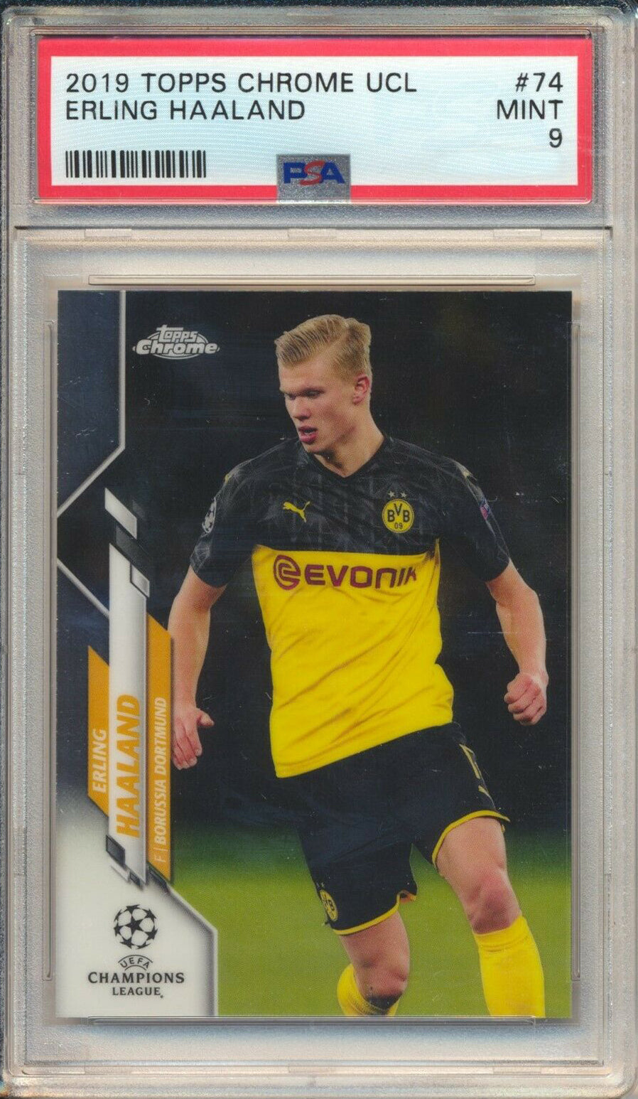 2019 Topps Chrome UCL Erling Haaland #74 (PSA 9)