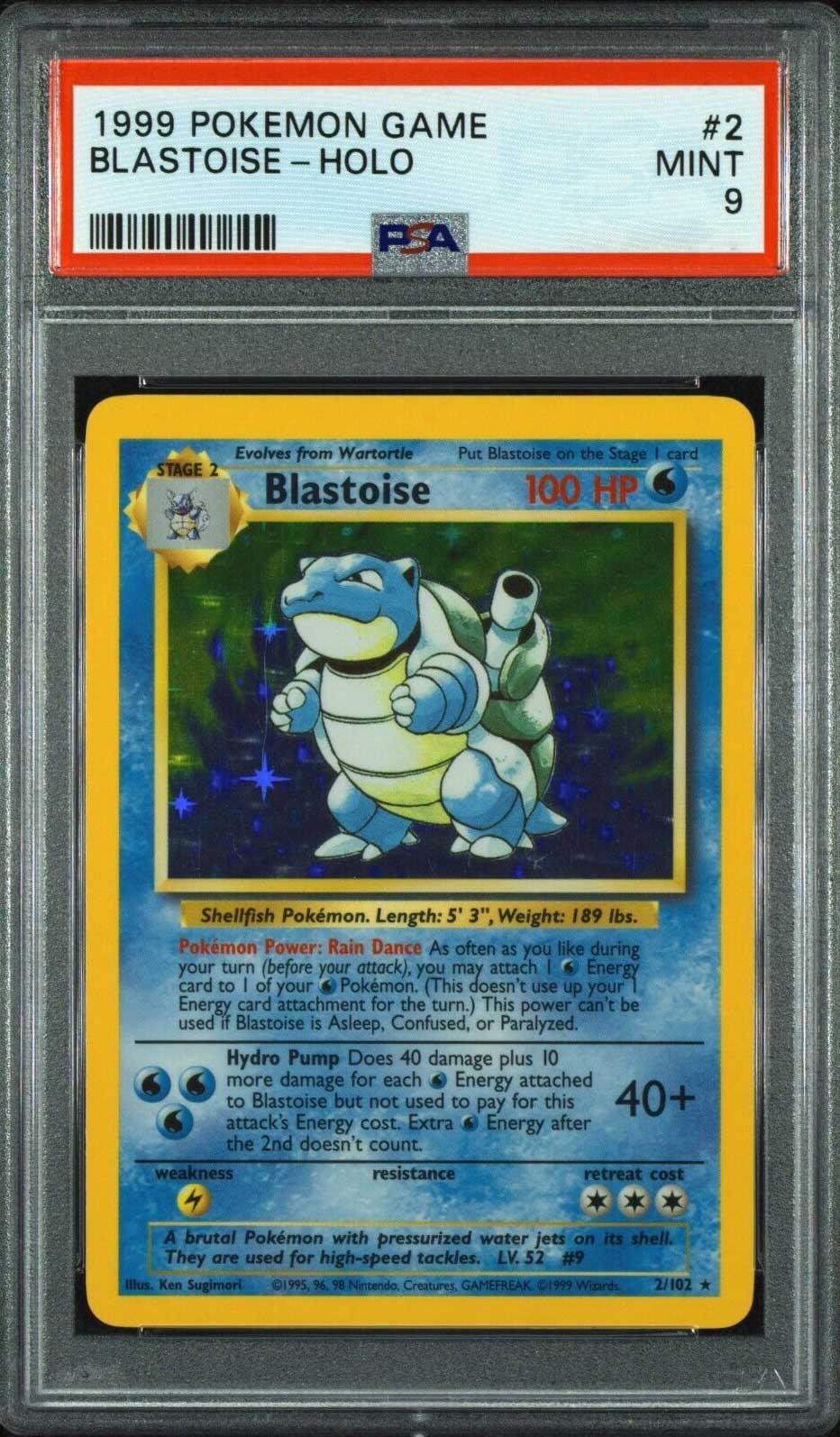 1999 Blastoise-Holo #2 (PSA 9)