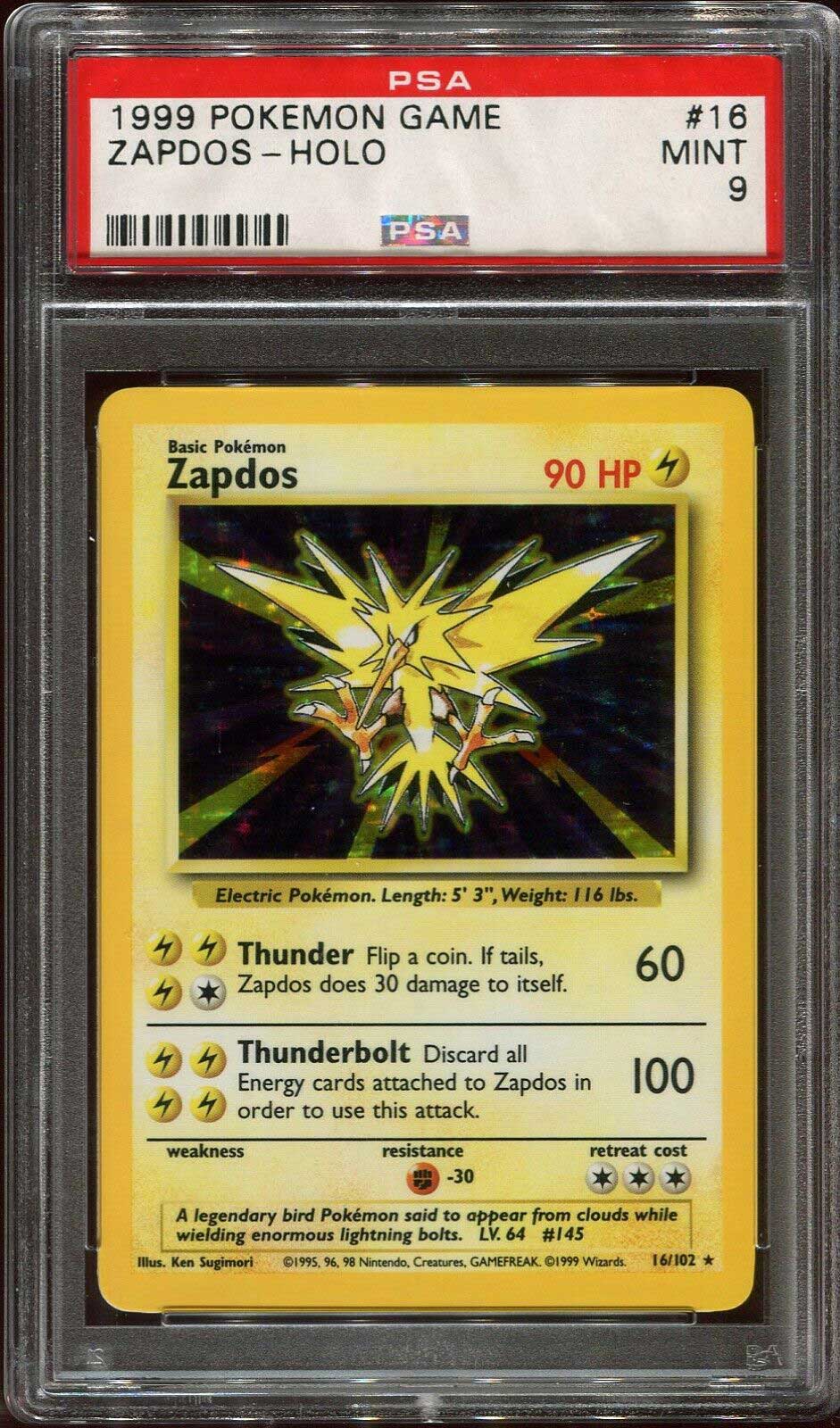 1999 Zapdos-Holo #16 (PSA 9)