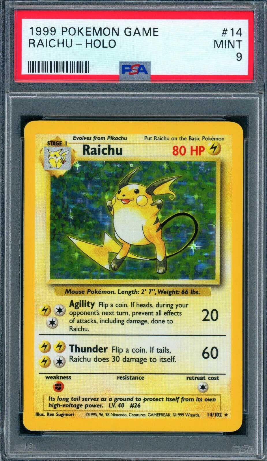 1999 Raichu-Holo #14 (PSA 9)