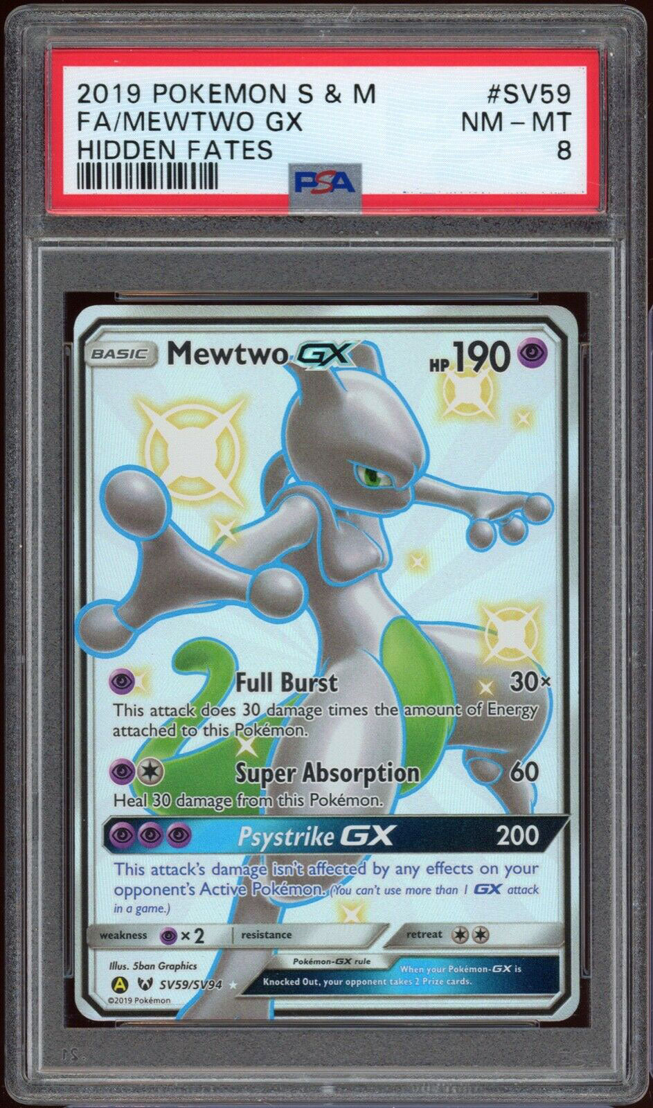 2018 Full Art/Mewtwo GX #SV59 (PSA 10)